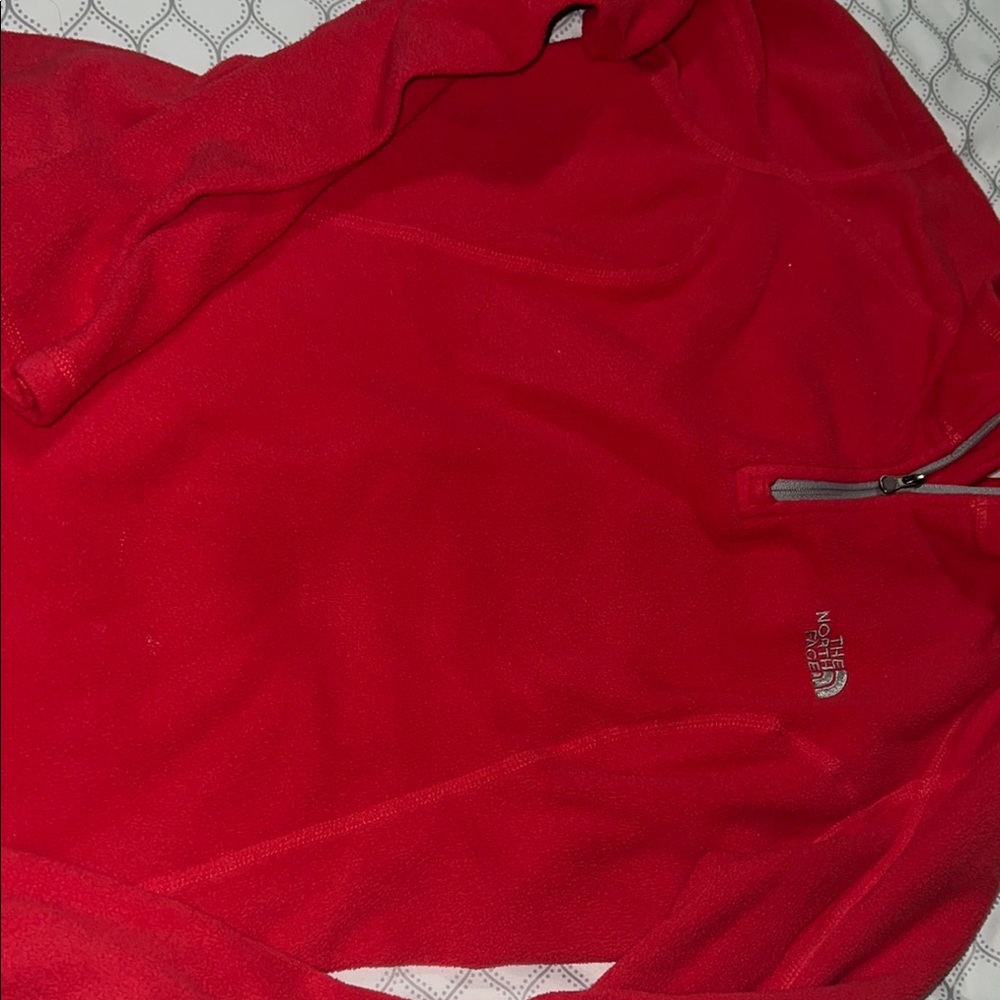 The North Face Red Zip Up Sweater Athletic Performance - Picture 4 of 4
